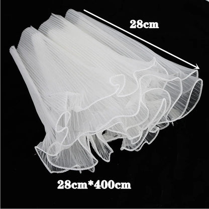 28cmx400cm Flower Wrapping Paper Pearl Wave Yarn Flower Packaging Lace Mesh Florist Handmade Bouquet Gift Packaging Supply Decor